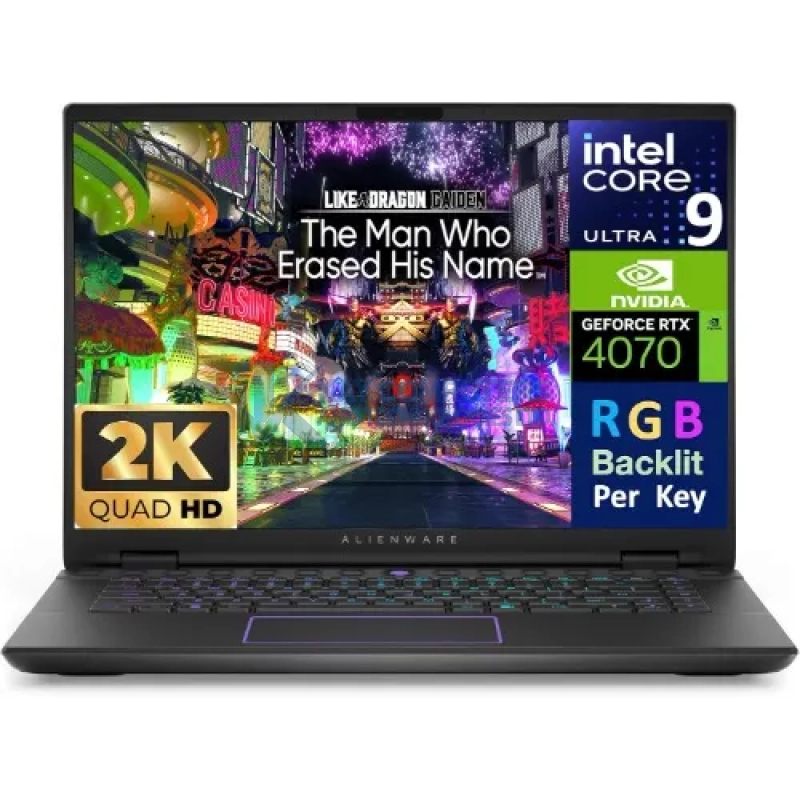 Dell Alienware M16 Ultra 9 13th Gen – 16GB RAM 1TB SSD – RTX 4070 8GB – 8K Display – RGB Backlit –1