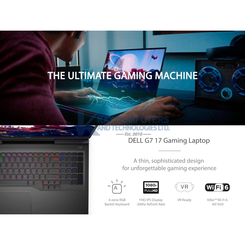 Dell G7 7700 Core i7 10th Gen – 16GB RAM 512GB SSD – 8GB RTX 2070 – 6K Display – RGB Backlit3